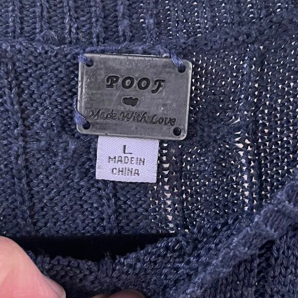 Poof Girl's Blue Short Sleeve Cable Knit Sweater Size L - Picture 4 of 6